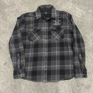 Grundens X Dark Seas Flannel Button Front Shirt Mens Size Medium